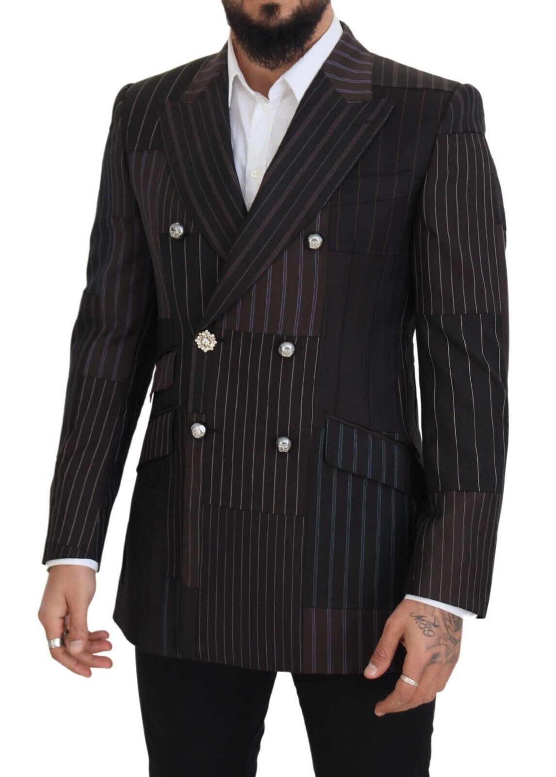 Mehrfarbiger SICILIA-Blazer mit Patchwork-Streifen von Dolce &amp; Gabbana