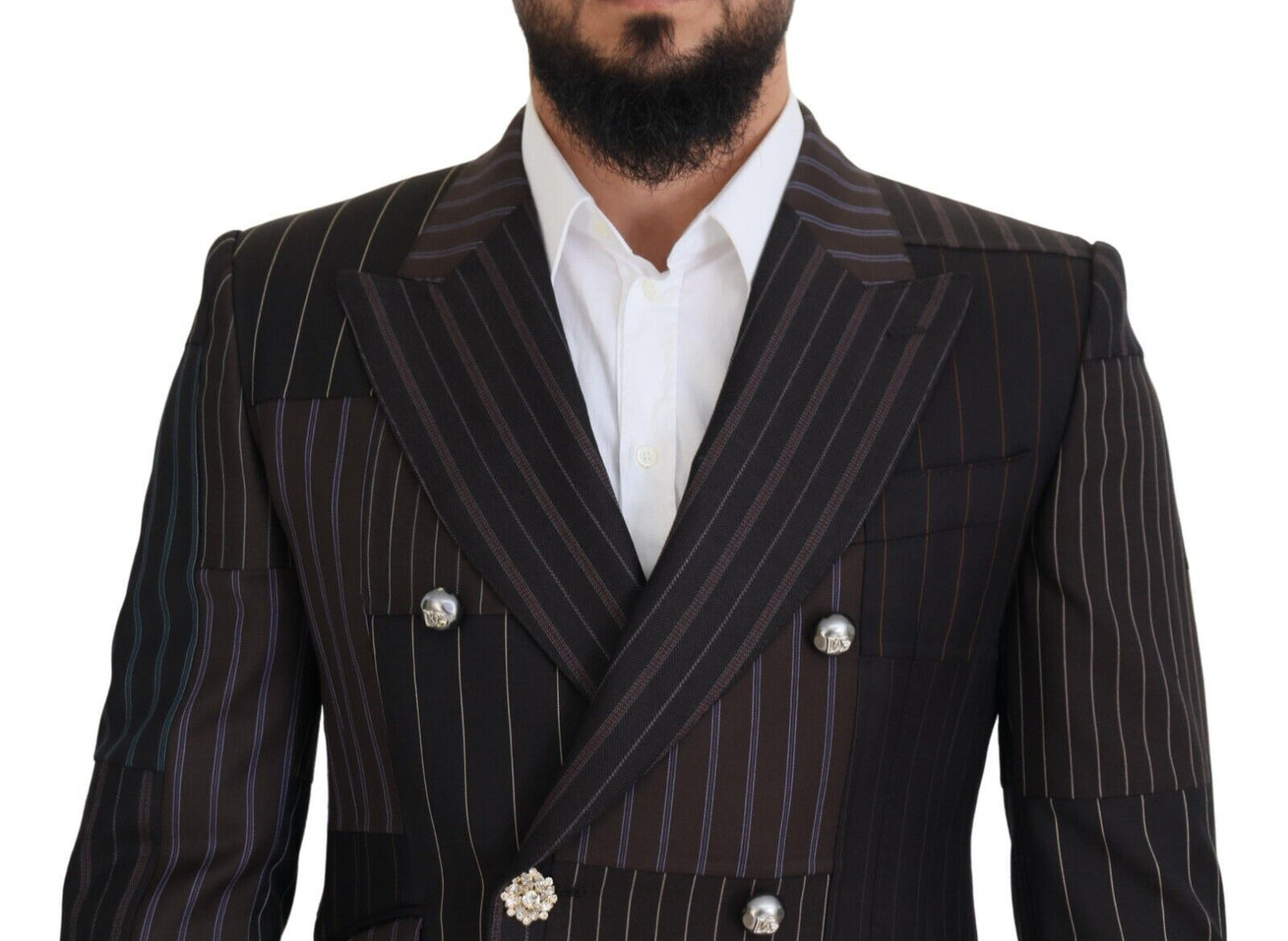 Mehrfarbiger SICILIA-Blazer mit Patchwork-Streifen von Dolce &amp; Gabbana