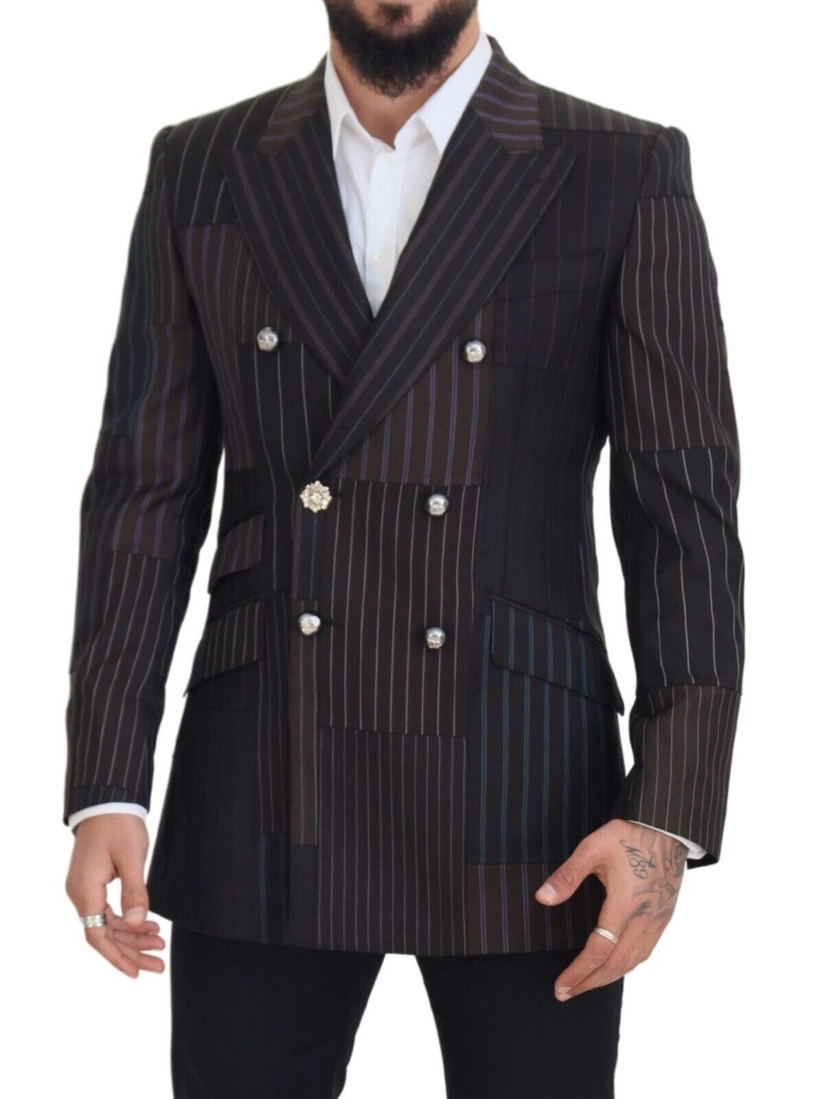 Mehrfarbiger SICILIA-Blazer mit Patchwork-Streifen von Dolce &amp; Gabbana