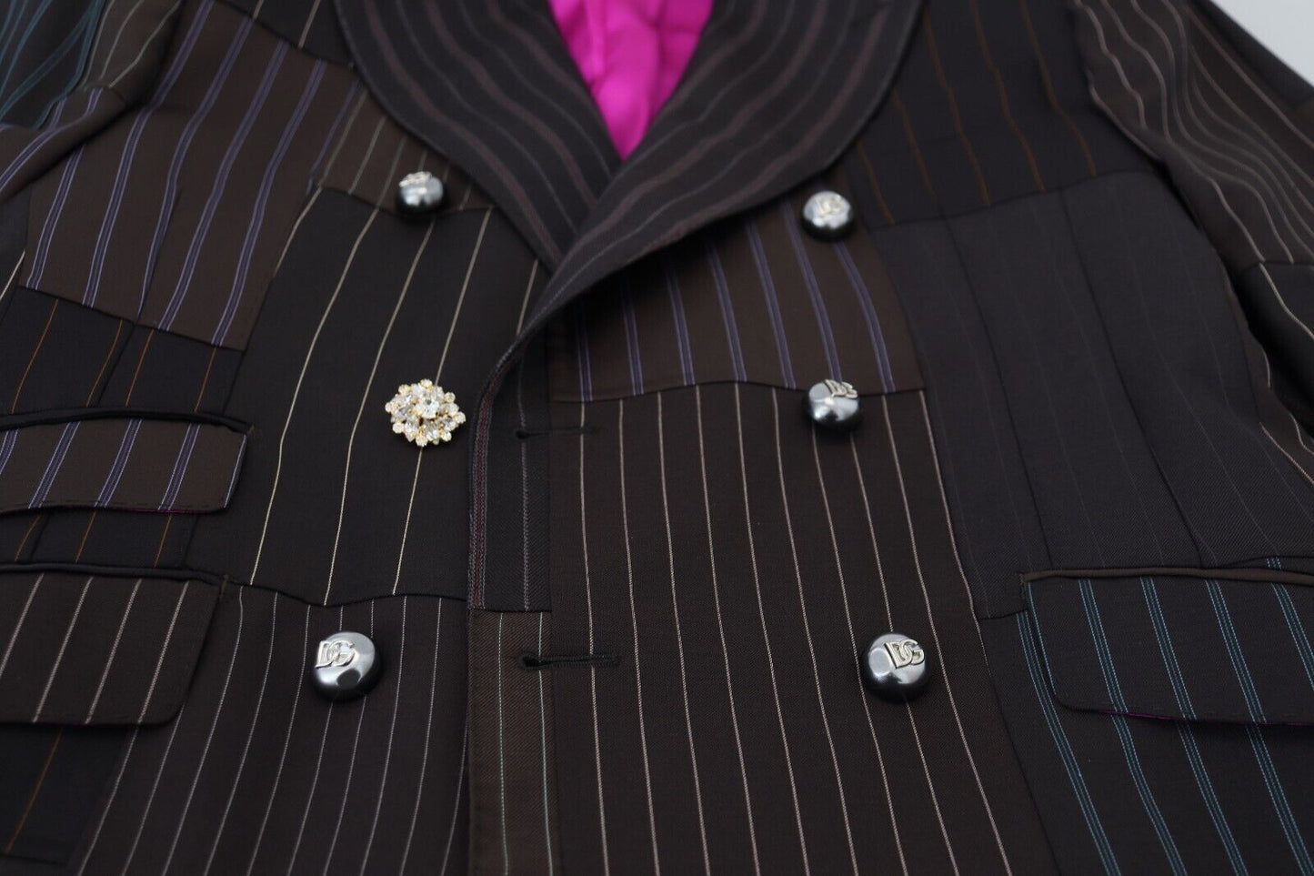 Mehrfarbiger SICILIA-Blazer mit Patchwork-Streifen von Dolce &amp; Gabbana