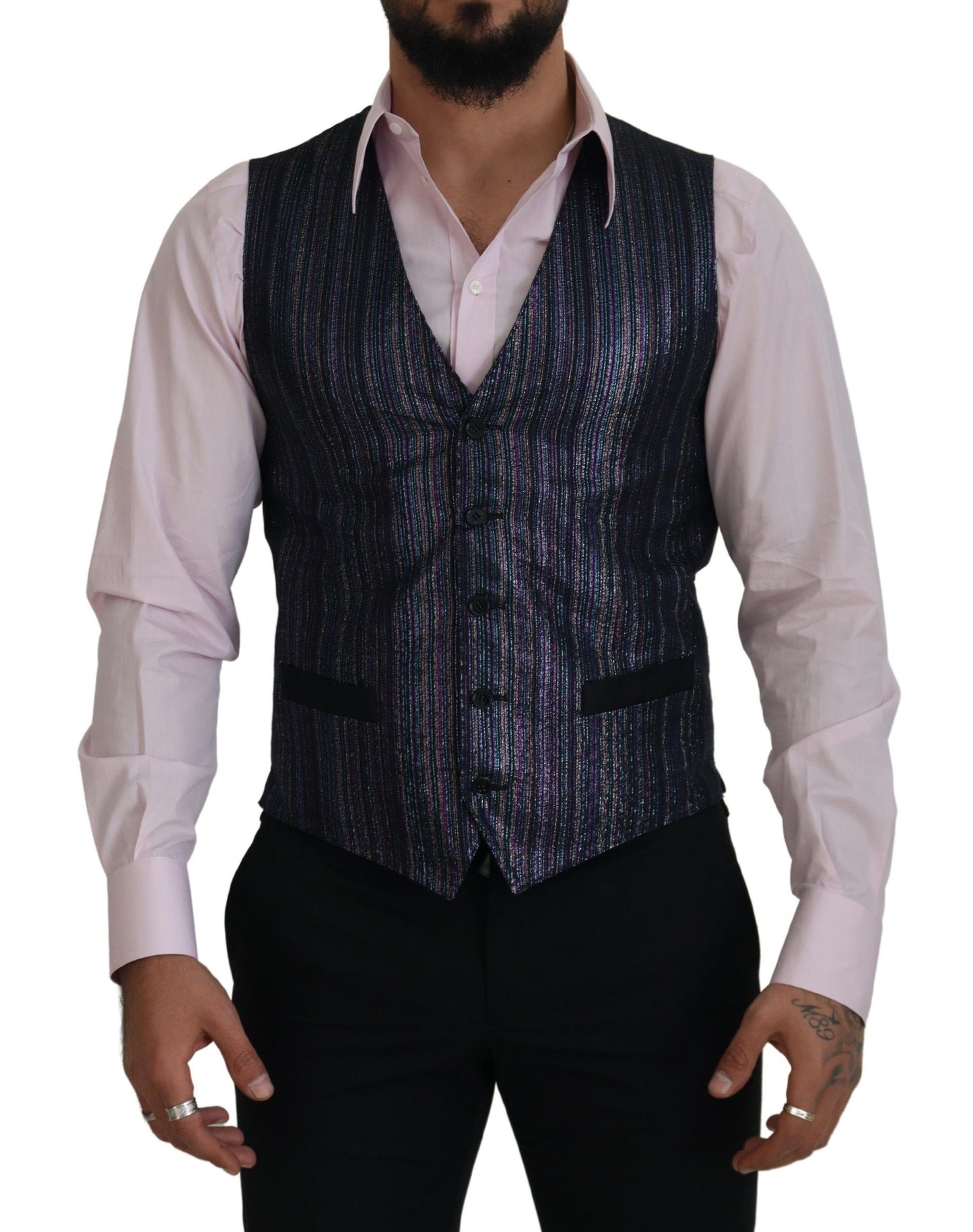 Dolce &amp; Gabbana Multicolor Polyester Waistcoat Dress Formal Vest