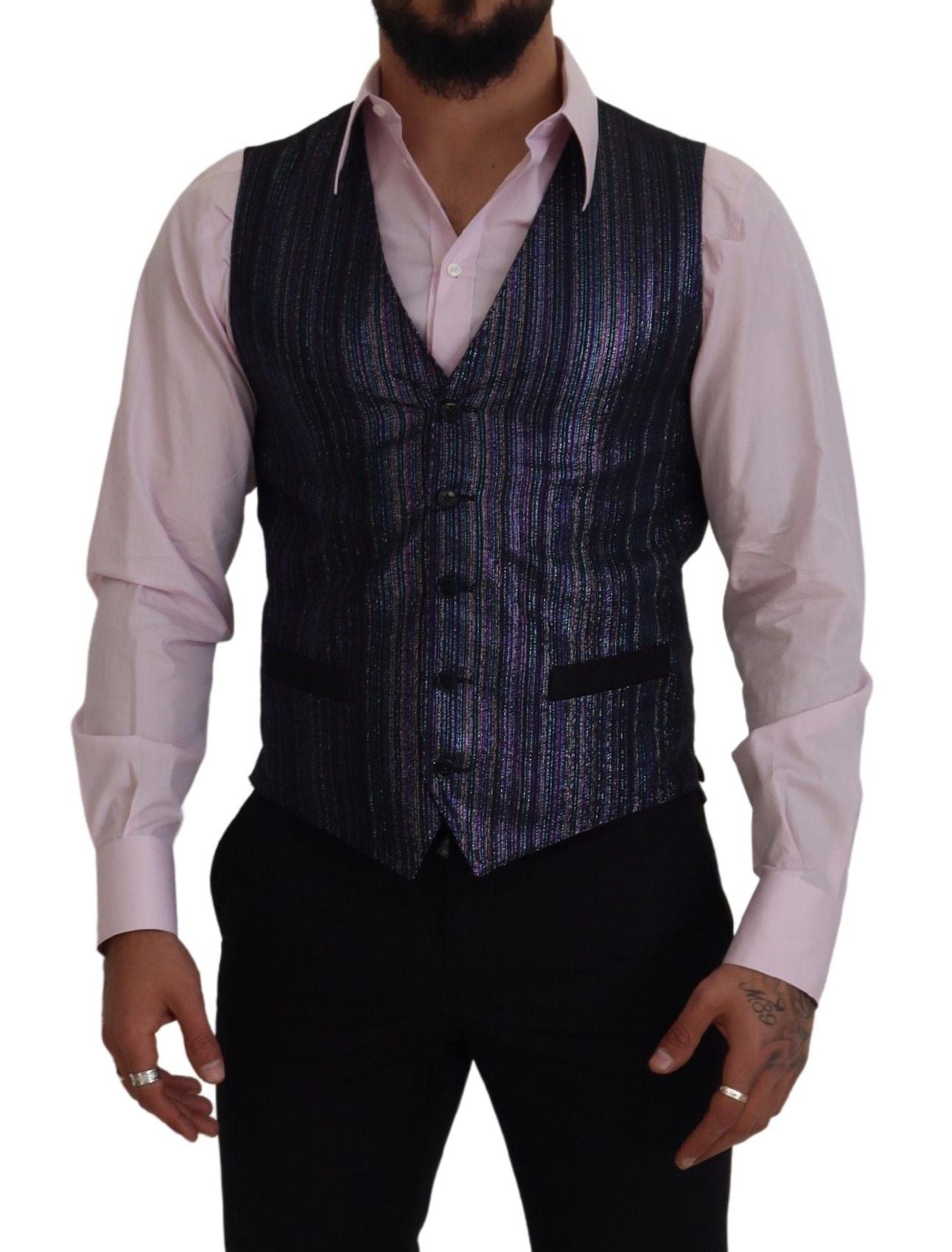 Dolce &amp; Gabbana Multicolor Polyester Waistcoat Dress Formal Vest