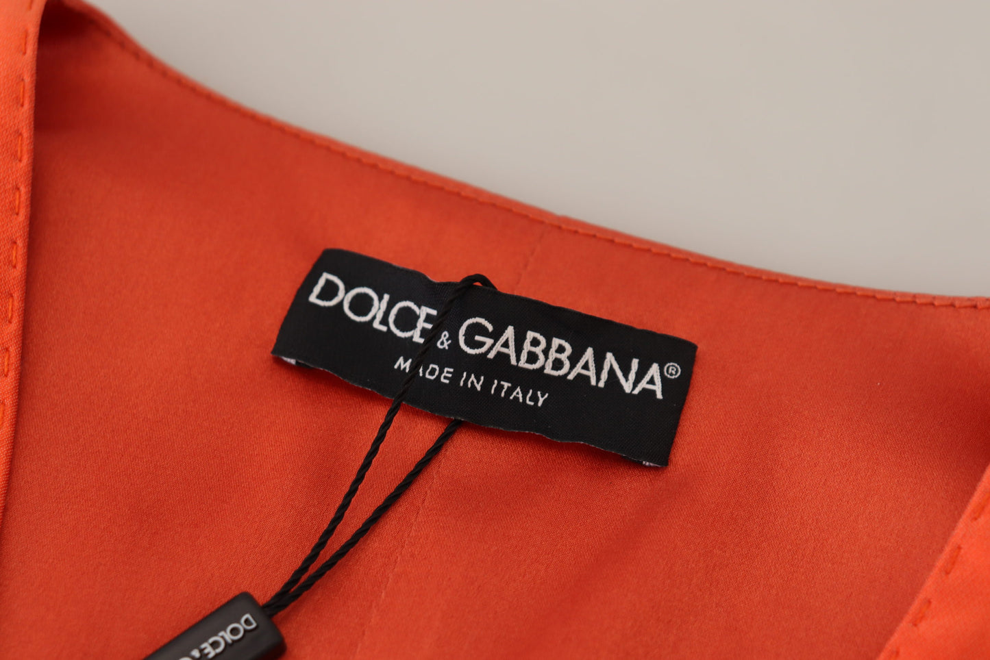 Dolce &amp; Gabbana Orange ärmellose Weste, kurzes Weste-Top