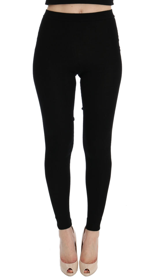 Dolce &amp; Gabbana Black Slim Fit Women Cashmere Pants