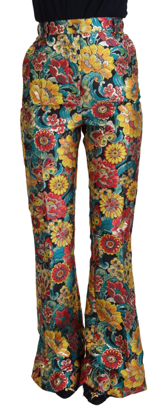 Dolce &amp; Gabbana Multicolor Floral Women Flared Pants