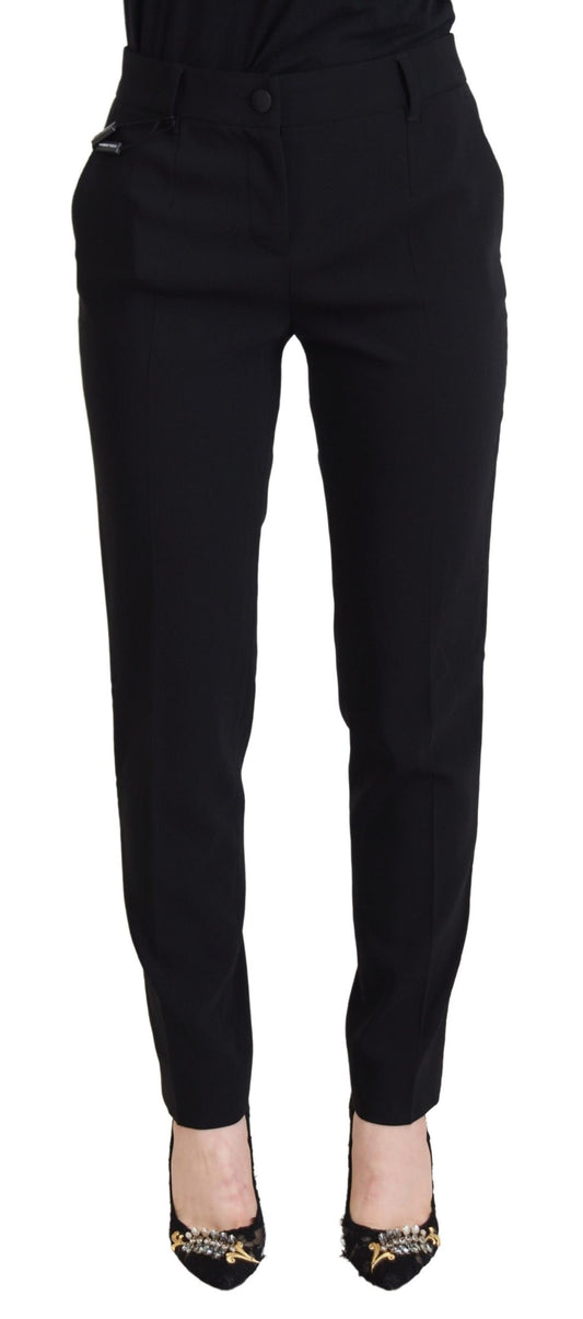 Dolce &amp; Gabbana Black High Waist Women Pants