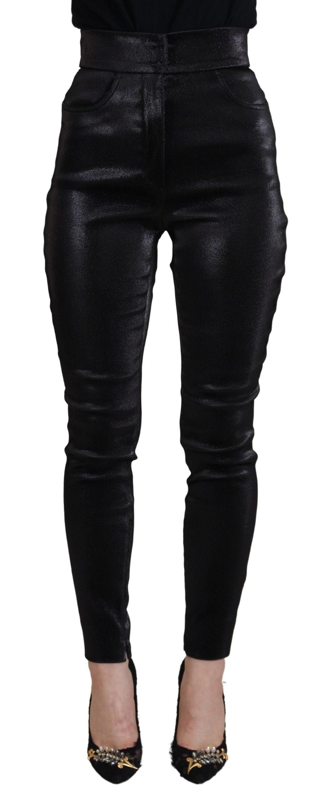 Dolce &amp; Gabbana Black Washed Cotton Skinny Denim Jeans