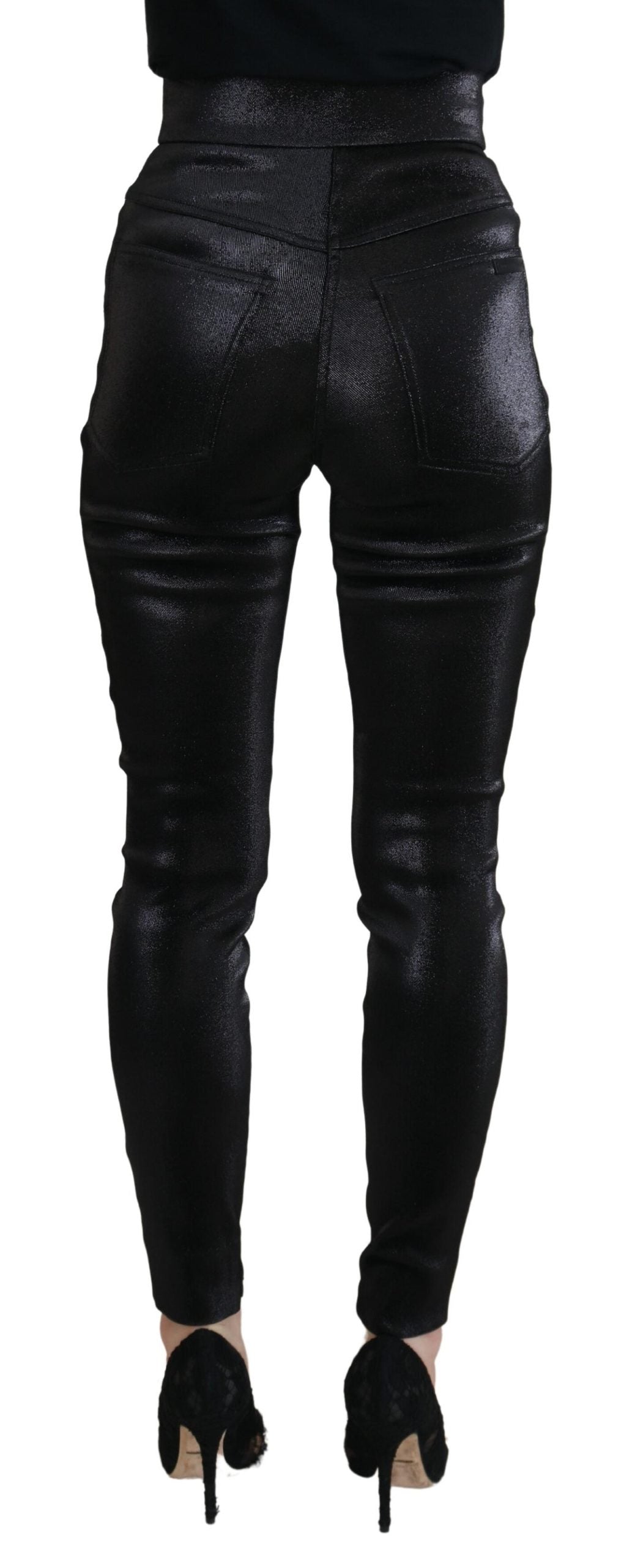 Dolce &amp; Gabbana Black Washed Cotton Skinny Denim Jeans