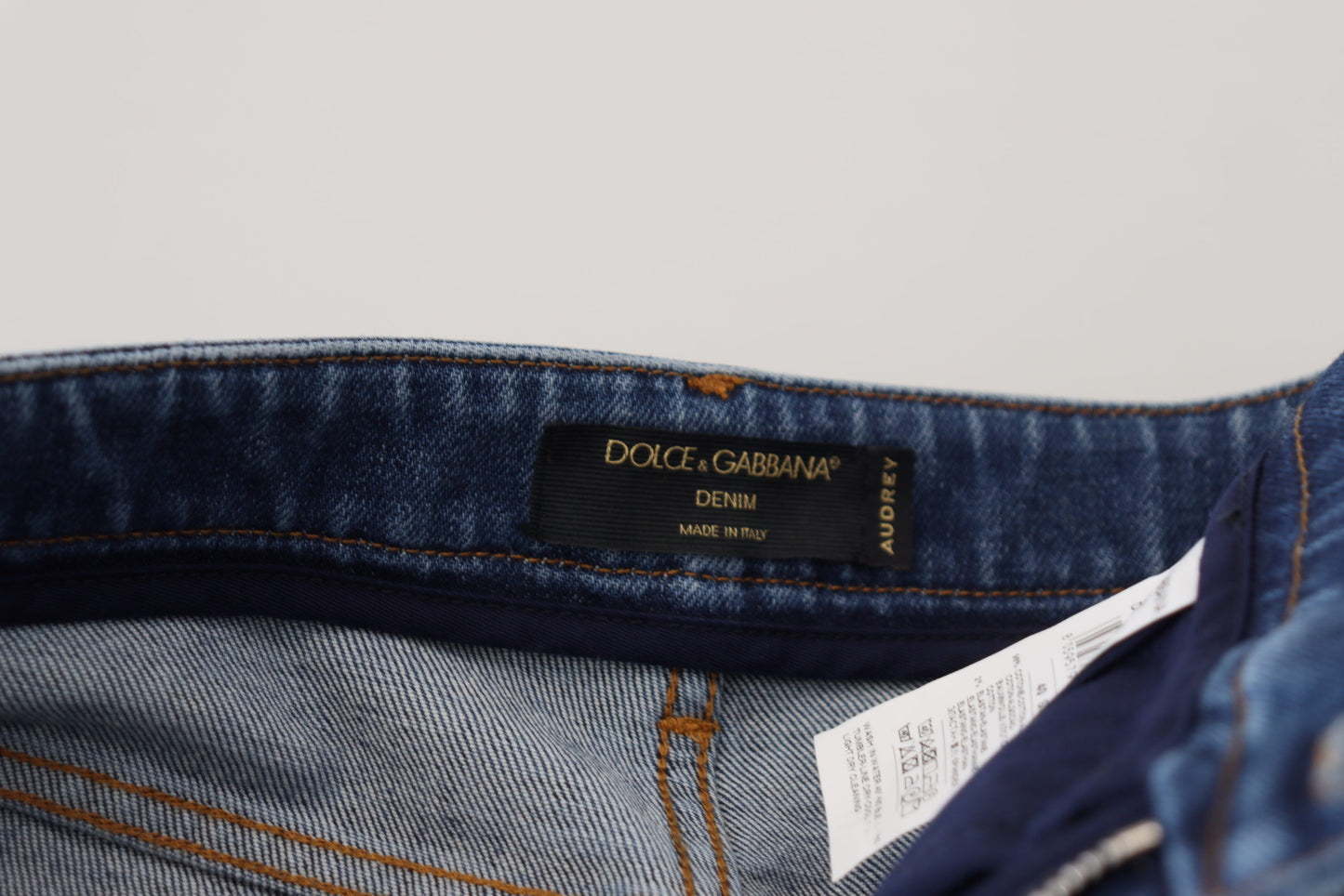 Dolce &amp; Gabbana Blue Cotton Skinny High Waist Denim Jeans