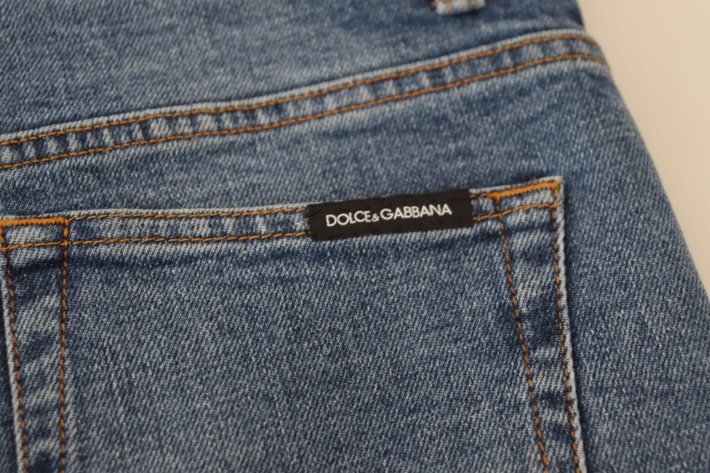 Dolce &amp; Gabbana Blue Cotton Skinny High Waist Denim Jeans