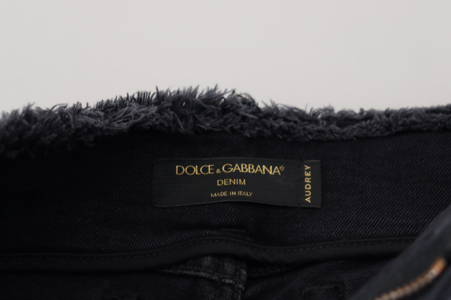 Dolce &amp; Gabbana Black Cotton Skinny High Waist Denim Jeans