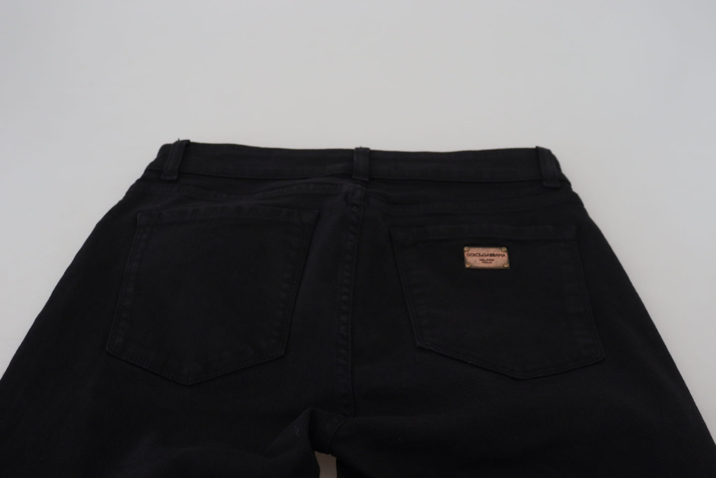 Dolce &amp; Gabbana Black Cotton Skinny Mid Waist Denim Jeans