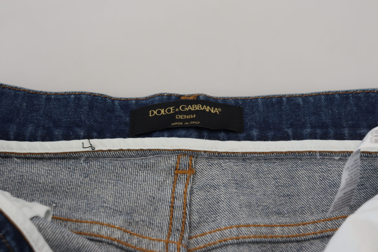 Dolce &amp; Gabbana Blue Cotton High Waist Skinny Denim Jeans