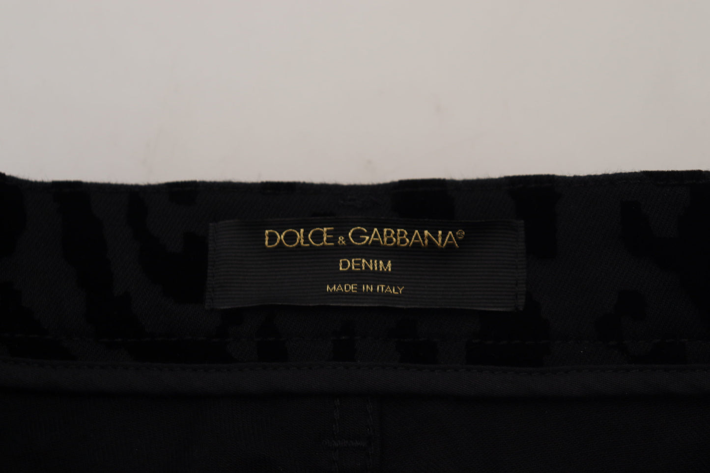 Dolce &amp; Gabbana Black Leopard Skinny Denim Jeans