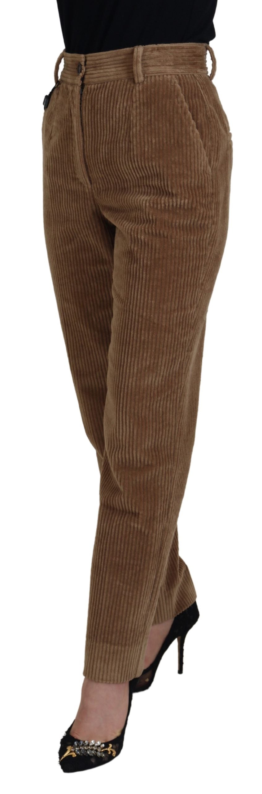 Dolce &amp; Gabbana Brown Tapered Corduroy Cotton Pants