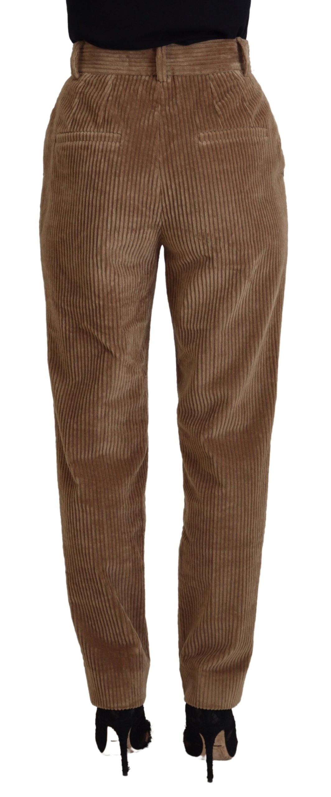 Dolce &amp; Gabbana Brown Tapered Corduroy Cotton Pants