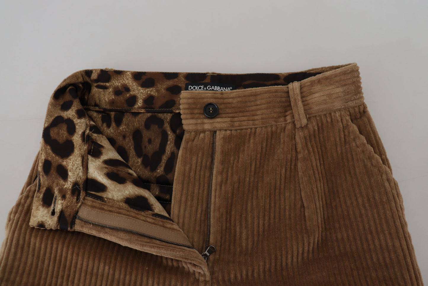 Dolce &amp; Gabbana Brown Tapered Corduroy Cotton Pants