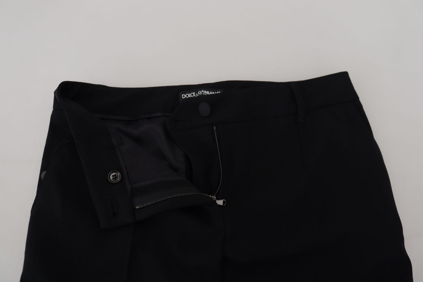 Dolce &amp; Gabbana Black Tapered Women Wool Pants