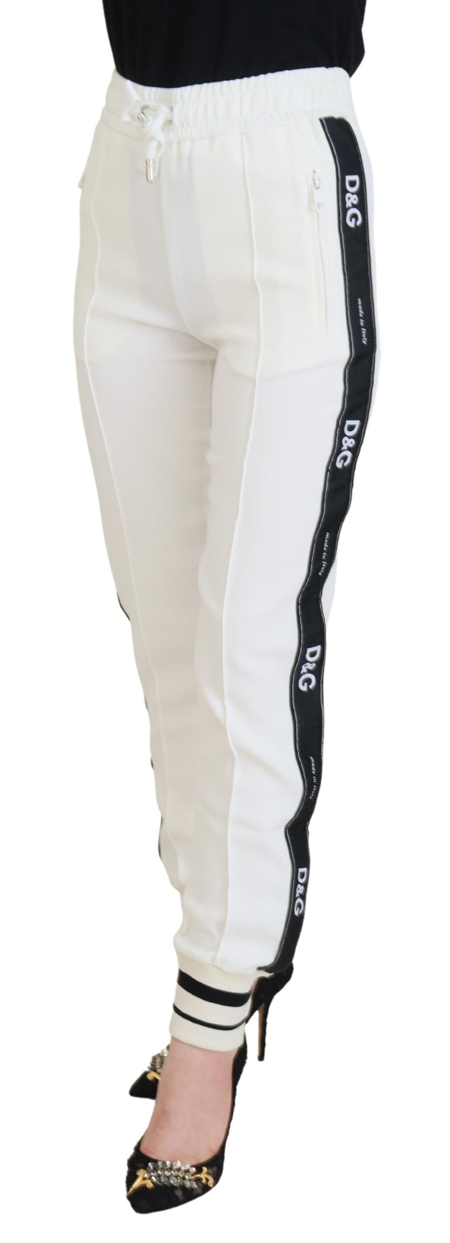 Dolce &amp; Gabbana White DG Logo Sweatpants Pants