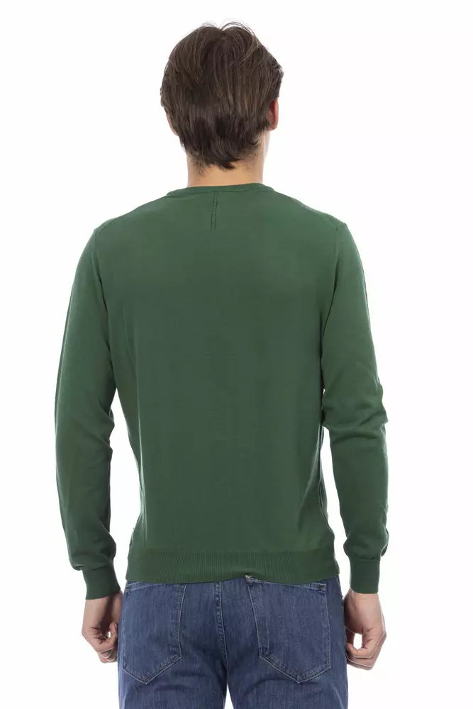 Baldinini Trend Emerald Elegance Baumwollpullover mit Rundhalsausschnitt