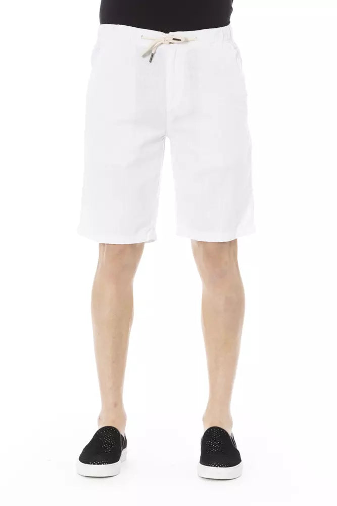 Baldinini Trend Chic White Bermuda Shorts na may Drawstring Closure