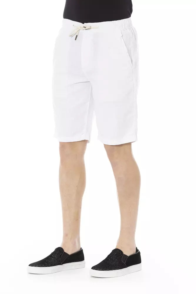 Baldinini Trend Chic White Bermuda Shorts na may Drawstring Closure