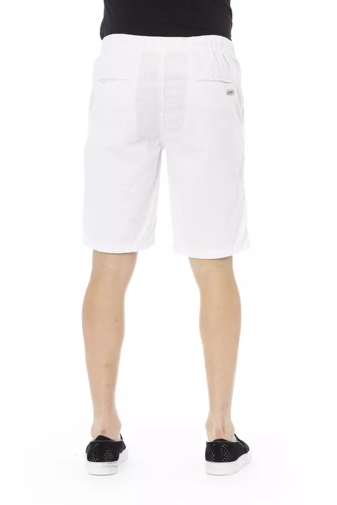 Baldinini Trend Chic White Bermuda Shorts na may Drawstring Closure