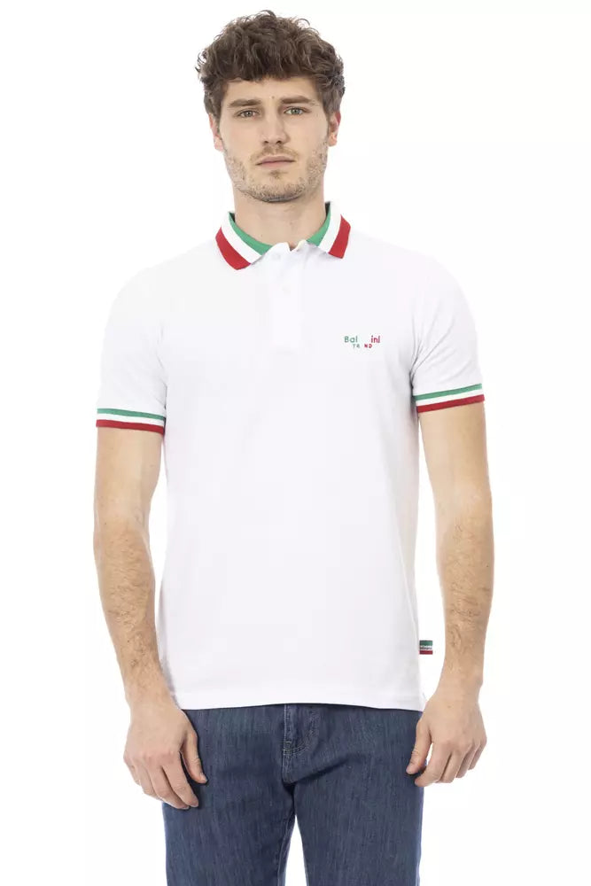 Baldinini Trend Tricolor Polo mit Kragen und Stickerei