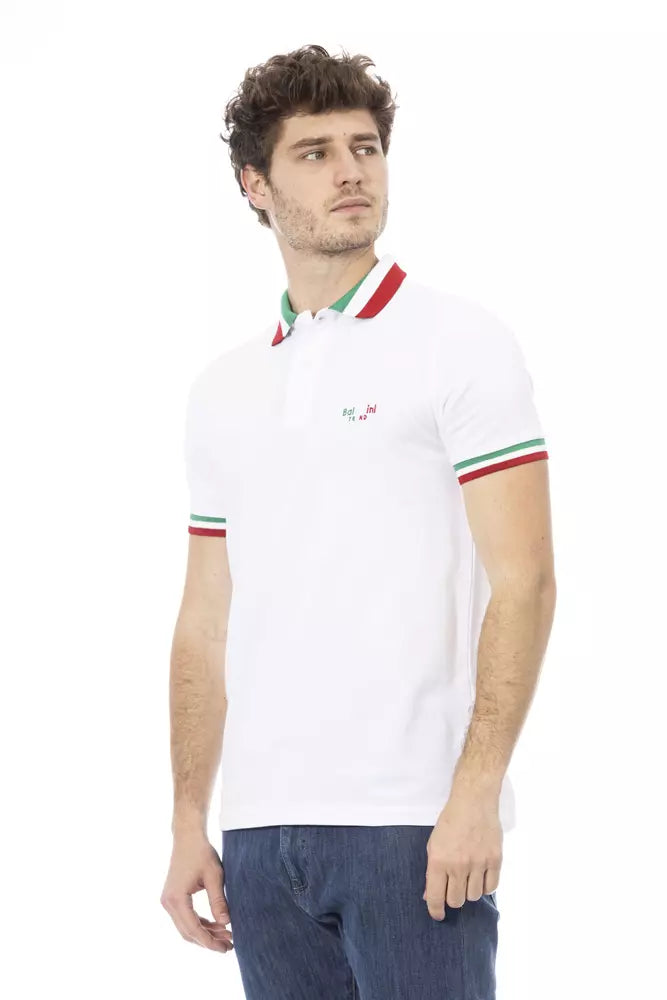 Baldinini Trend Tricolor Polo mit Kragen und Stickerei