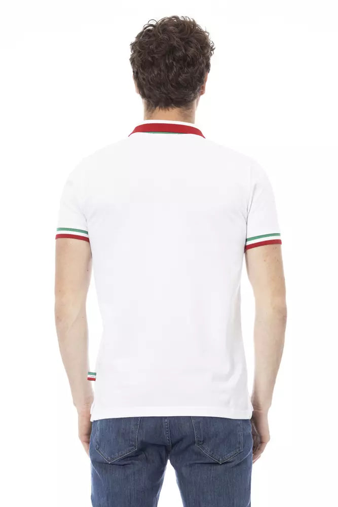 Baldinini Trend Tricolor Polo mit Kragen und Stickerei