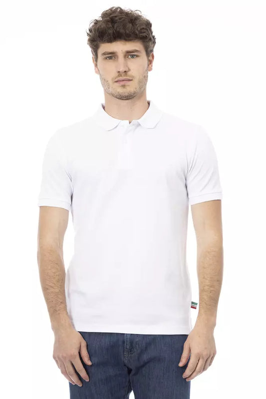 Baldinini Trend Elegantes Poloshirt aus weißer Baumwolle mit Stickerei