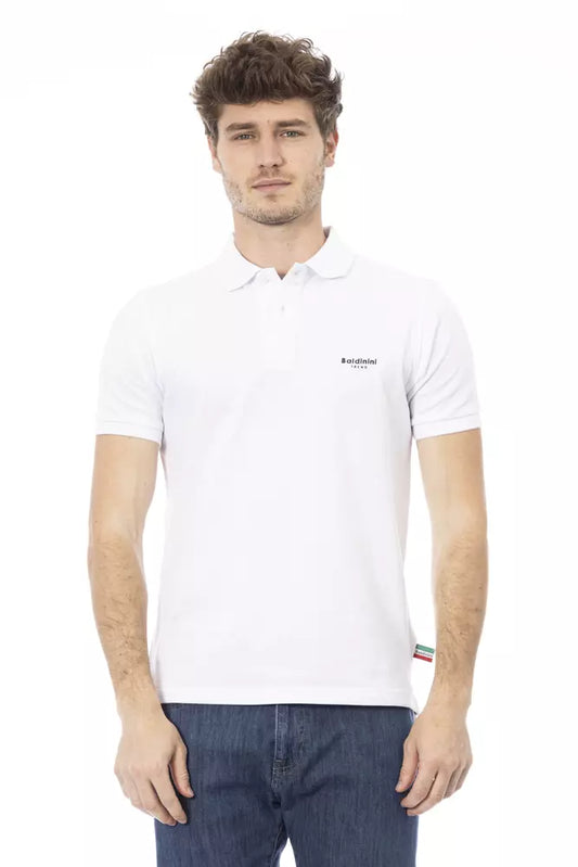 Baldinini Trend Elegantes weißes besticktes Poloshirt