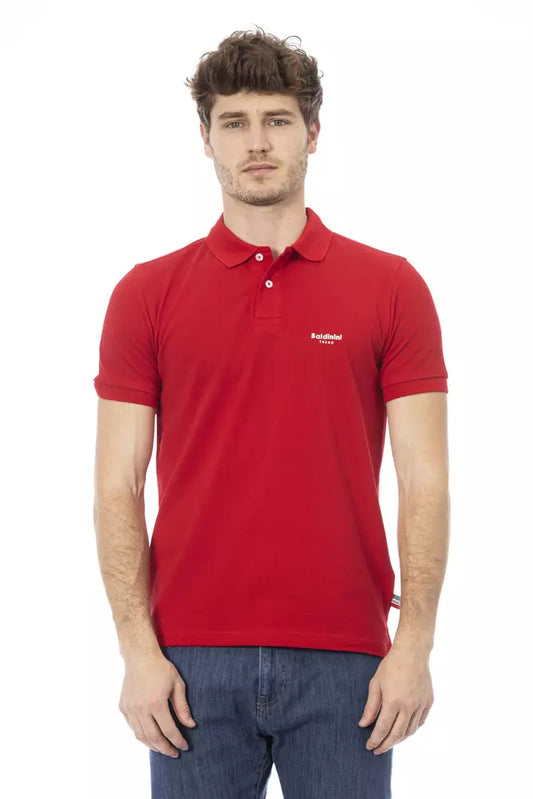 Baldinini Trend Chic Rot besticktes Baumwollpolo