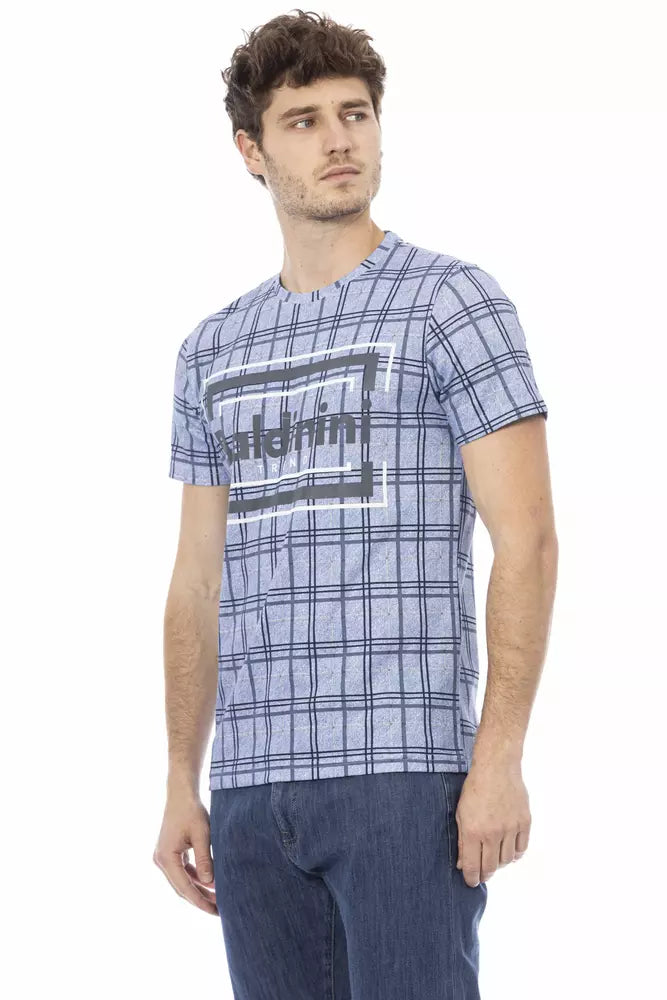 Baldinini Trend Elevated Casual Hellblaues Baumwoll-T-Shirt