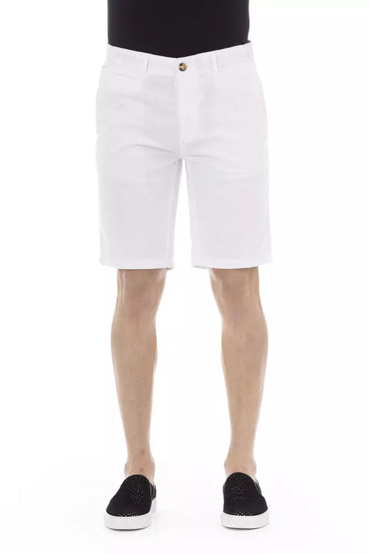 Baldinini Trend Elegant White Bermuda Shorts para sa Mga Lalaki