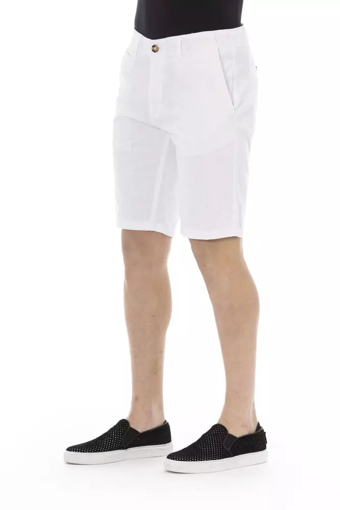 Baldinini Trend Elegant White Bermuda Shorts para sa Mga Lalaki