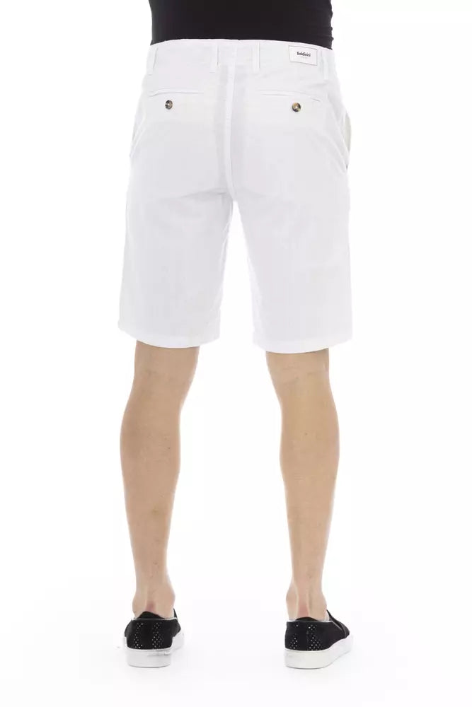 Baldinini Trend Elegant White Bermuda Shorts para sa Mga Lalaki