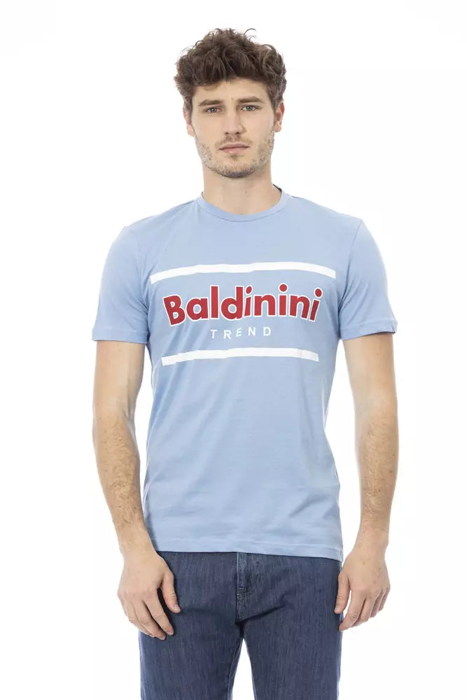 Baldinini Trend Elegantes hellblaues Kurzarm-T-Shirt