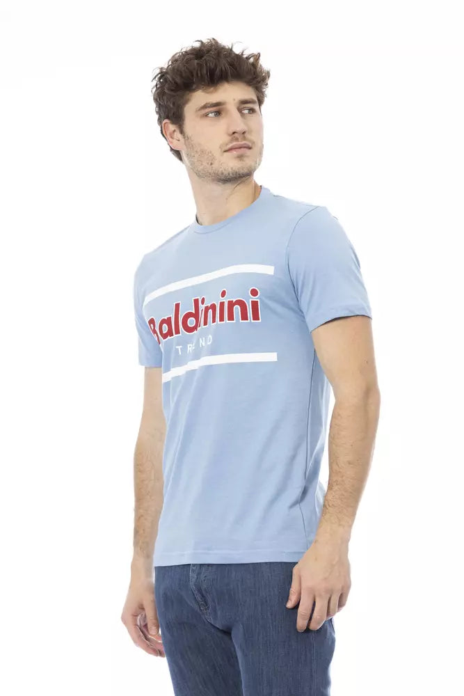 Baldinini Trend Elegantes hellblaues Kurzarm-T-Shirt