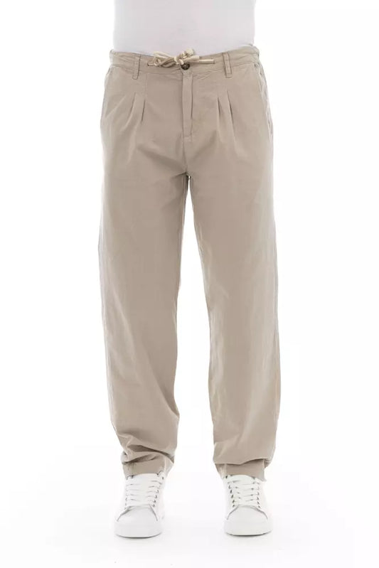 Baldinini Trend Chic Beige Chinohose für stilvollen Komfort