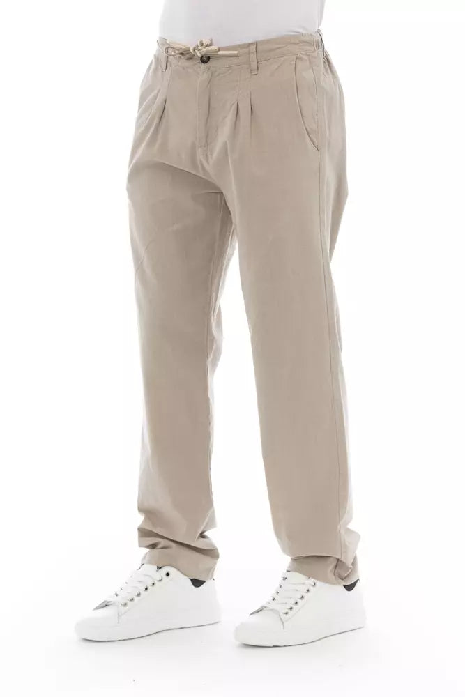 Baldinini Trend Chic Beige Chinohose für stilvollen Komfort