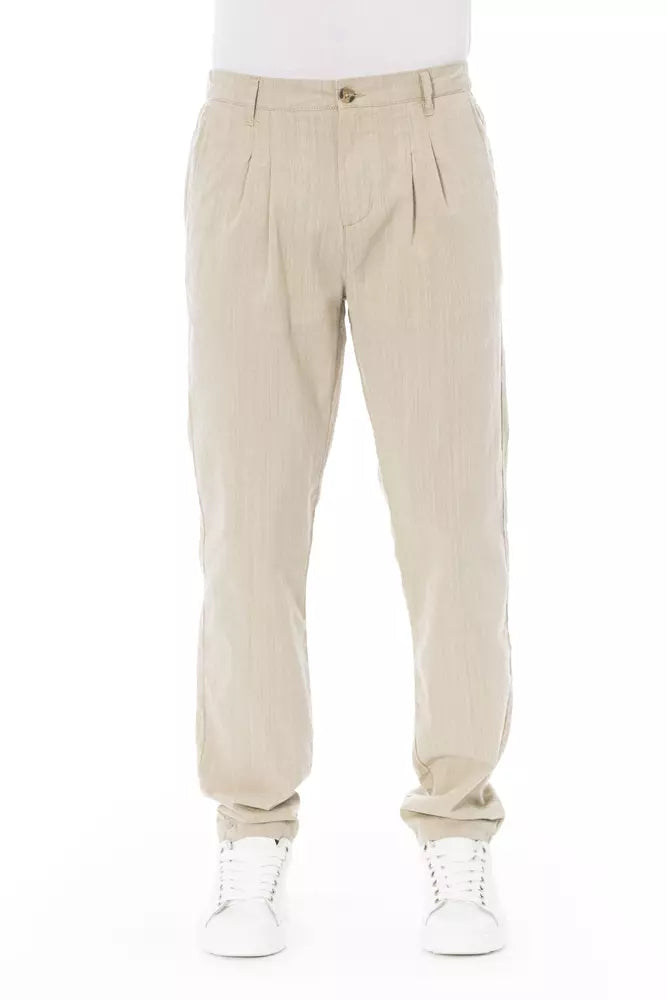 Baldinini Trend Chic Beige Chinohose für den modernen Mann