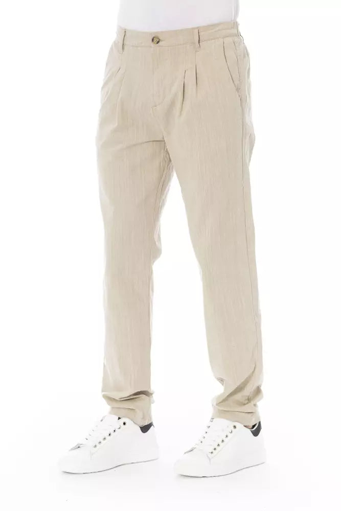 Baldinini Trend Chic Beige Chinohose für den modernen Mann