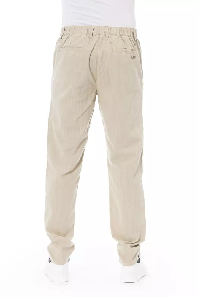 Baldinini Trend Chic Beige Chinohose für den modernen Mann