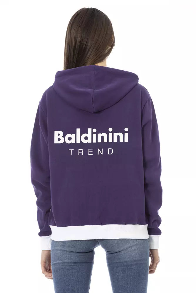 Baldinini Trend Double-Toned Cotton Sweater na may Hood