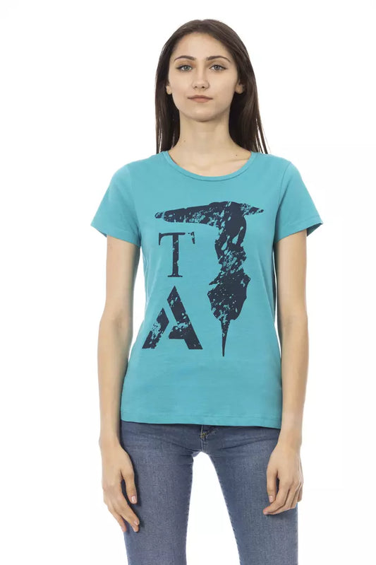 Trussardi Action Elegantes hellblaues Rundhals-T-Shirt