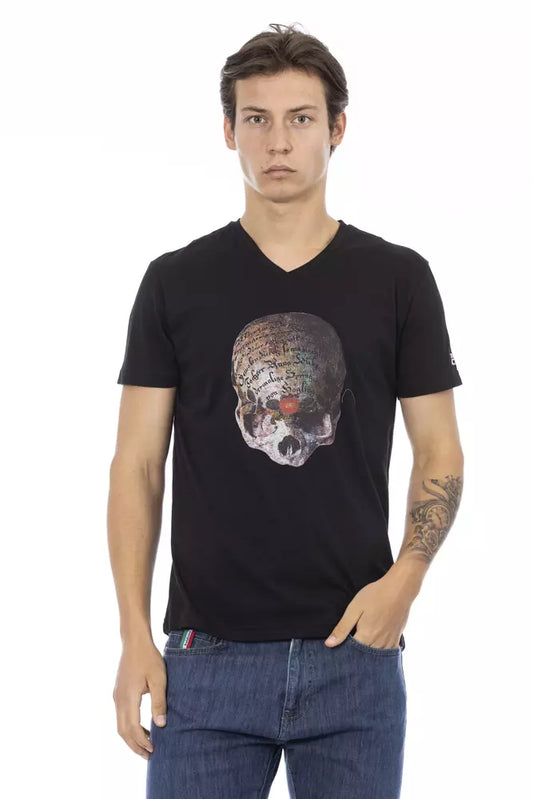 Trussardi Action Sleek V-Neck Tee na may Front Print