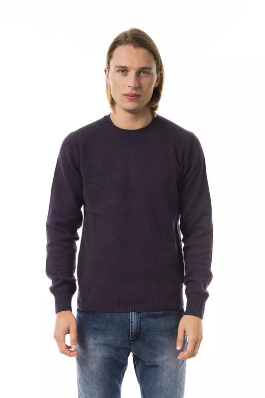 Uominitaliani Purple Wool Men Sweater