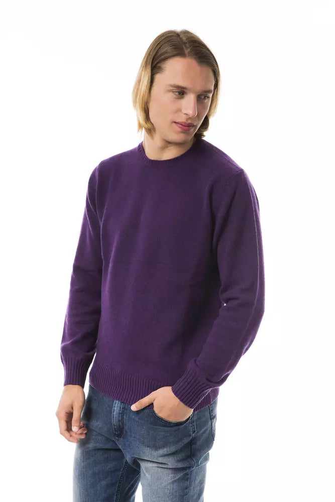 Uominitaliani Purple Wool Men Sweater