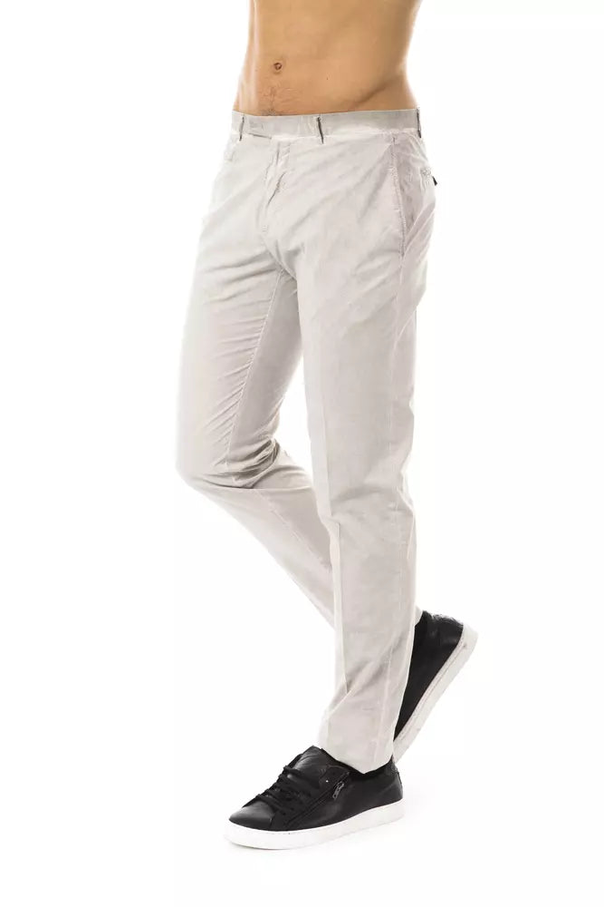 Uominitaliani Elegant Casual Fit na Gray Cotton na Pantalon